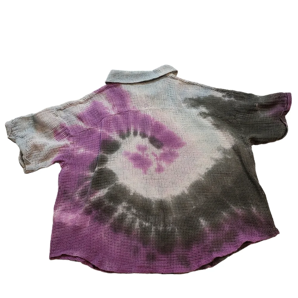 Pull&Bear Tie Dye Button Up Cover Up Shirt Size Medium D57